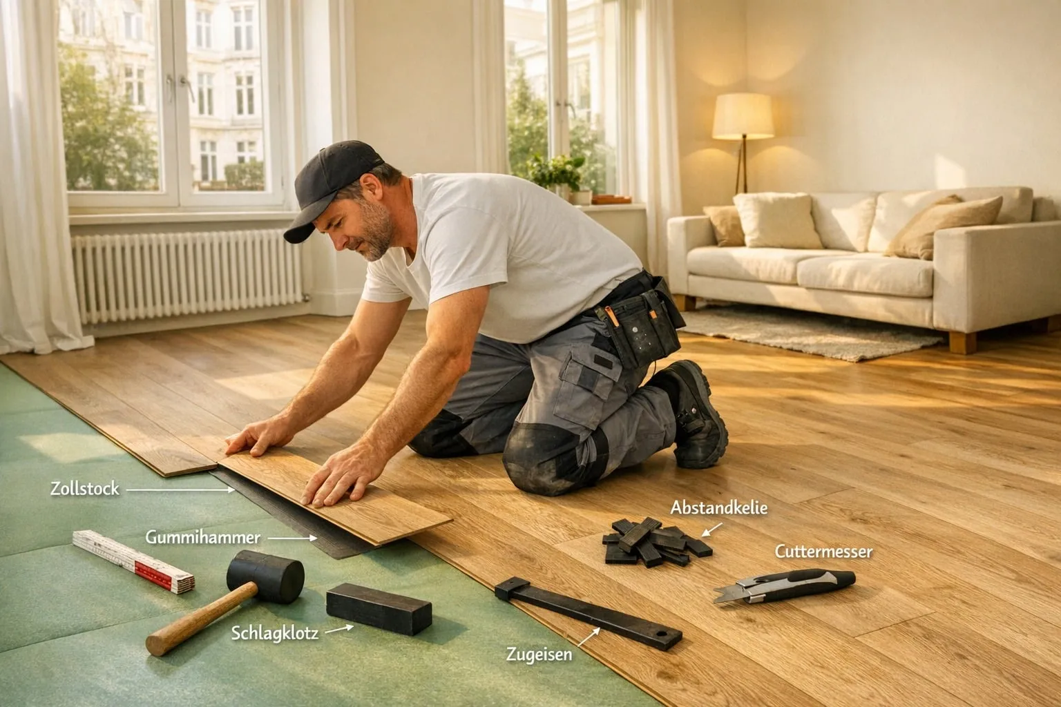 Frisch verlegtes Laminat